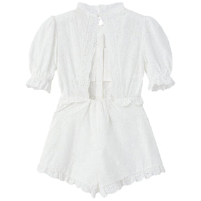 ELOISE EMBROIDERED ROMPER - ROMPERS