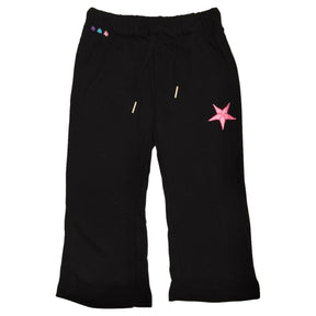 EMBROIDERED STAR FLARE SWEATPANTS - FLOWERS BY ZOE