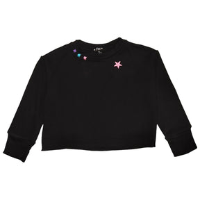 EMBROIDERED STAR SWEATSHIRT - FLOWERS BY ZOE