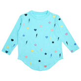 EMBROIDERED STARS & BOLTS LONG SLEEVE TSHIRT - CHASER KIDS