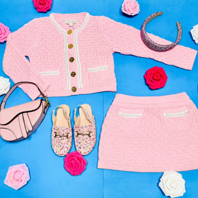 FAYETTE PEARL TRIM KNITTED CARDIGAN - CARDIGANS