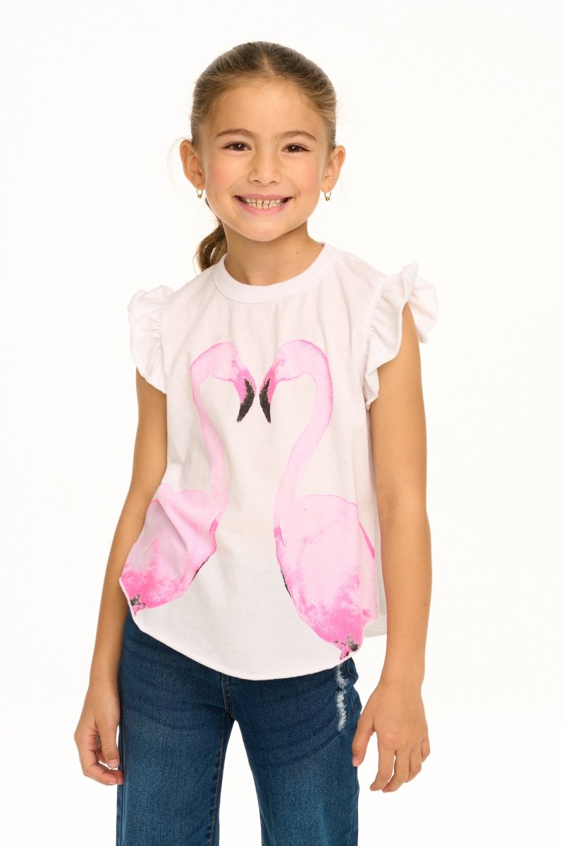 FLAMINGO FLUTTER SLEEVE TSHIRT (PREORDER) - CHASER KIDS