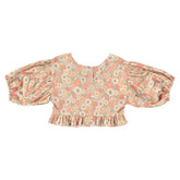 FLORAL PUFF SLEEVE OPEN BACK BLOUSE (PREORDER) - TOCOTO VINTAGE