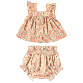 FLORAL RUFFLE TOP AND BLOOMERS SET (PREORDER) - TOCOTO VINTAGE