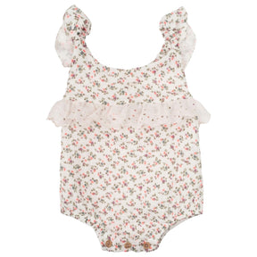 FLOWER PRINT ONESIE W/ LACE - ONESIES