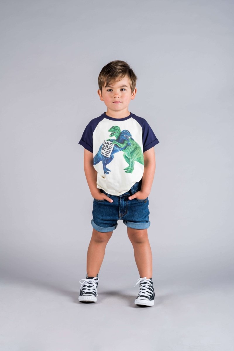 FREE HUGS DINO TSHIRT - SHORT SLEEVE TOPS