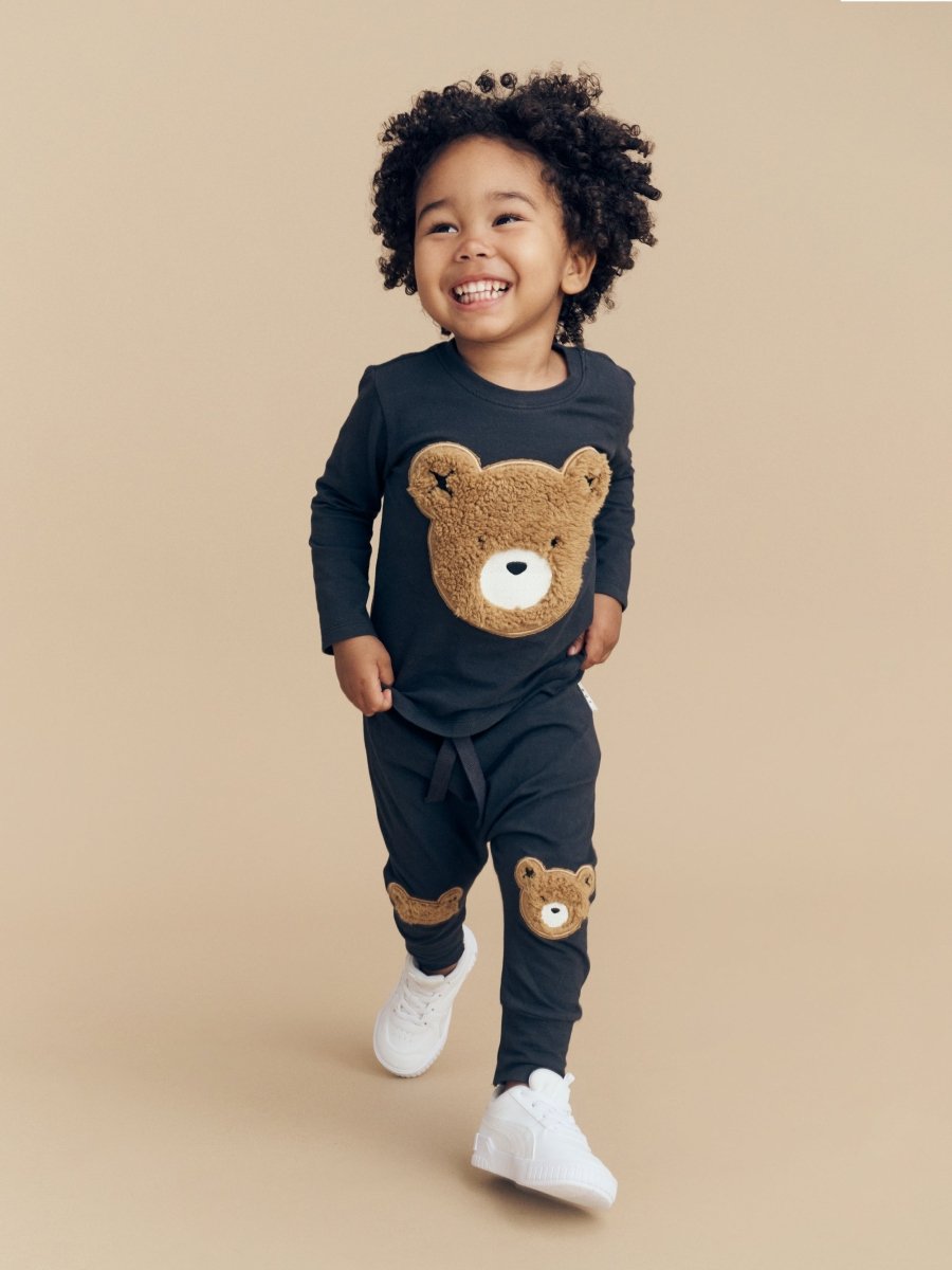 FUZZY HUX BEAR LONG SLEEVE TOP AND BOTTOMS SET - HUXBABY