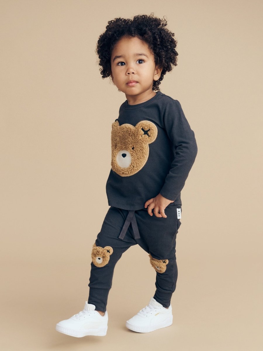FUZZY HUX BEAR LONG SLEEVE TOP AND BOTTOMS SET - HUXBABY