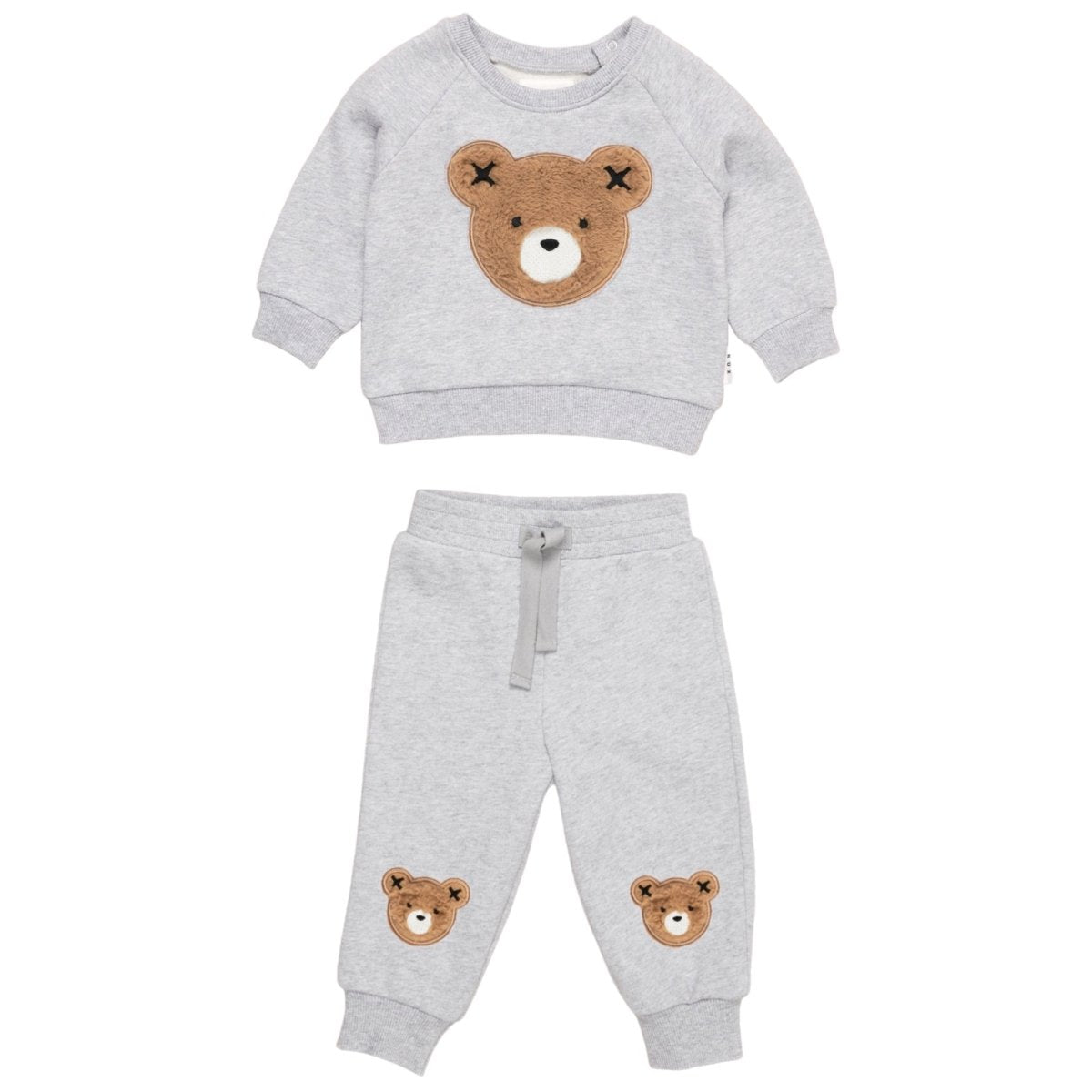 FUZZY HUX BEAR SWEATSHIRT AND SWEATPANTS SET - HUXBABY