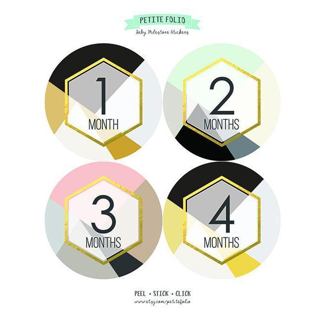 GEOMETRIC BABY MONTHLY STICKERS - MONTHLY STICKERS