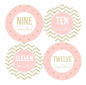 GLITTER MONTHLY BABY STICKERS - MONTHLY STICKERS