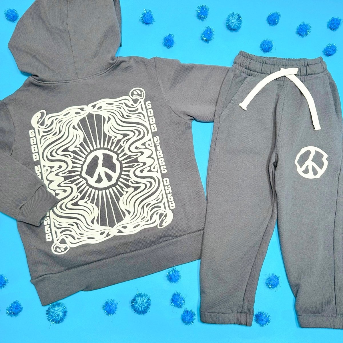 GOOD VIBES PEACE SIGN HOODIES - TINY WHALES