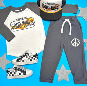 GOOD VIBES PEACE SIGN SWEATPANTS - TINY WHALES