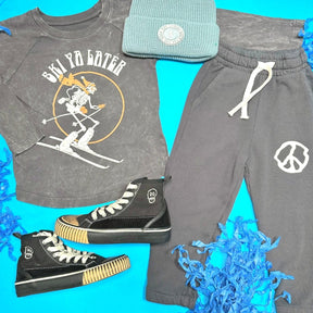 GOOD VIBES PEACE SIGN SWEATPANTS - TINY WHALES