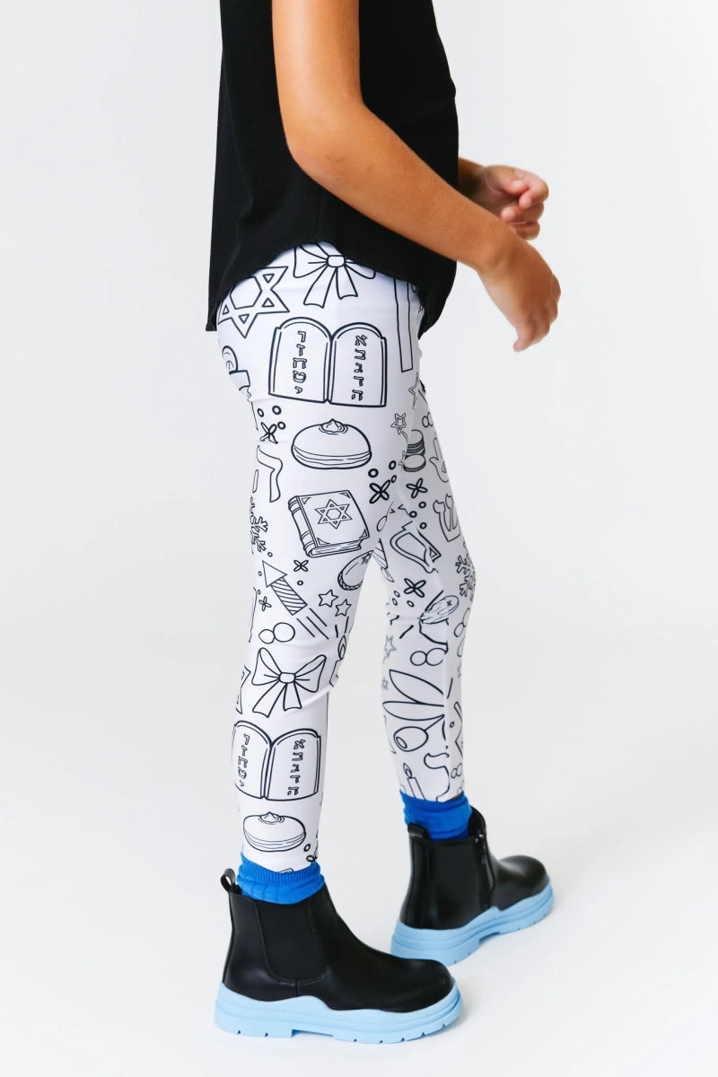 HANUKKAH COLORING LEGGINGS - TEREZ