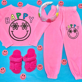 HAPPY DAISY EYED SMILEY SWEATPANTS - FIREHOUSE
