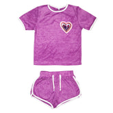 HARPER TERRY HEART TOP AND BEADED SHORTS SET (PREORDER) - MINI DREAMERS