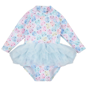 HEART BEAR TUTU ONE PIECE SWIMSUIT - HUXBABY
