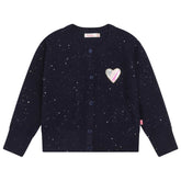 HEART PATCH SEQUIN KNIT CARDIGAN - CARDIGANS