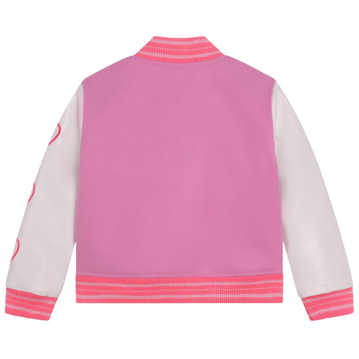 HEARTS PLEATHER VARSITY JACKET - BILLIEBLUSH