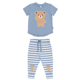 HELLO HUX TSHIRT AND STRIPE PANTS SET (PREORDER) - HUXBABY