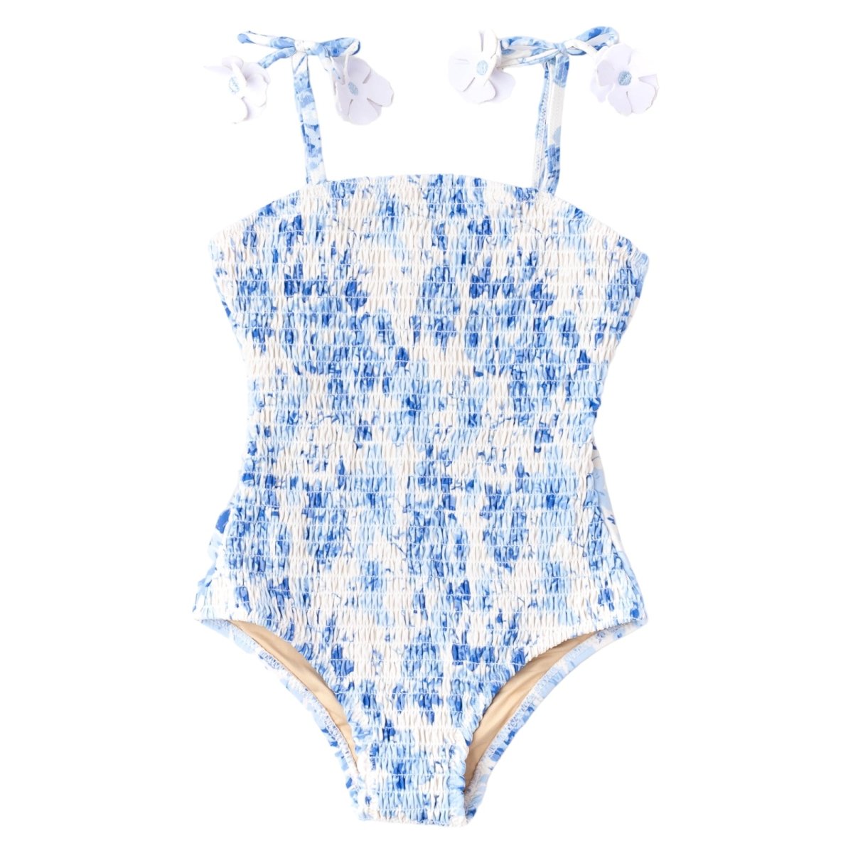 HIBISCUS ROSE SMOCKED ONE PIECE SWIMSUIT (PREORDER) - SHADE CRITTERS