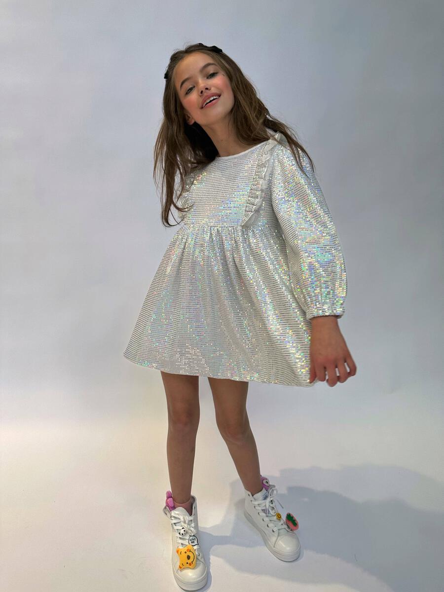HOLOGRAPHIC SHIMMER DRESS (PREORDER) - LOLA AND THE BOYS