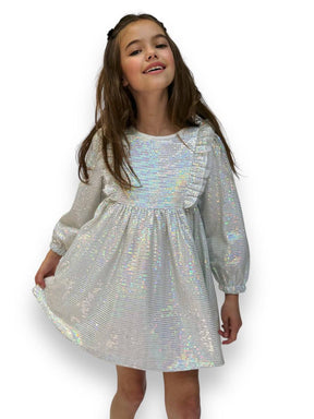 HOLOGRAPHIC SHIMMER DRESS (PREORDER) - LOLA AND THE BOYS