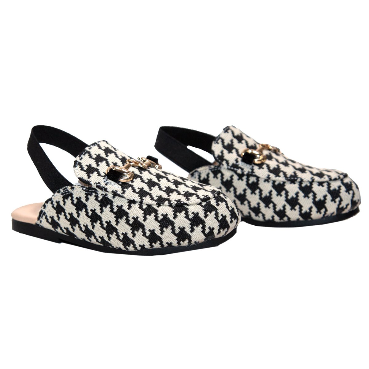 HOUNDSTOOTH SLINGBACK SHOES - FLATS