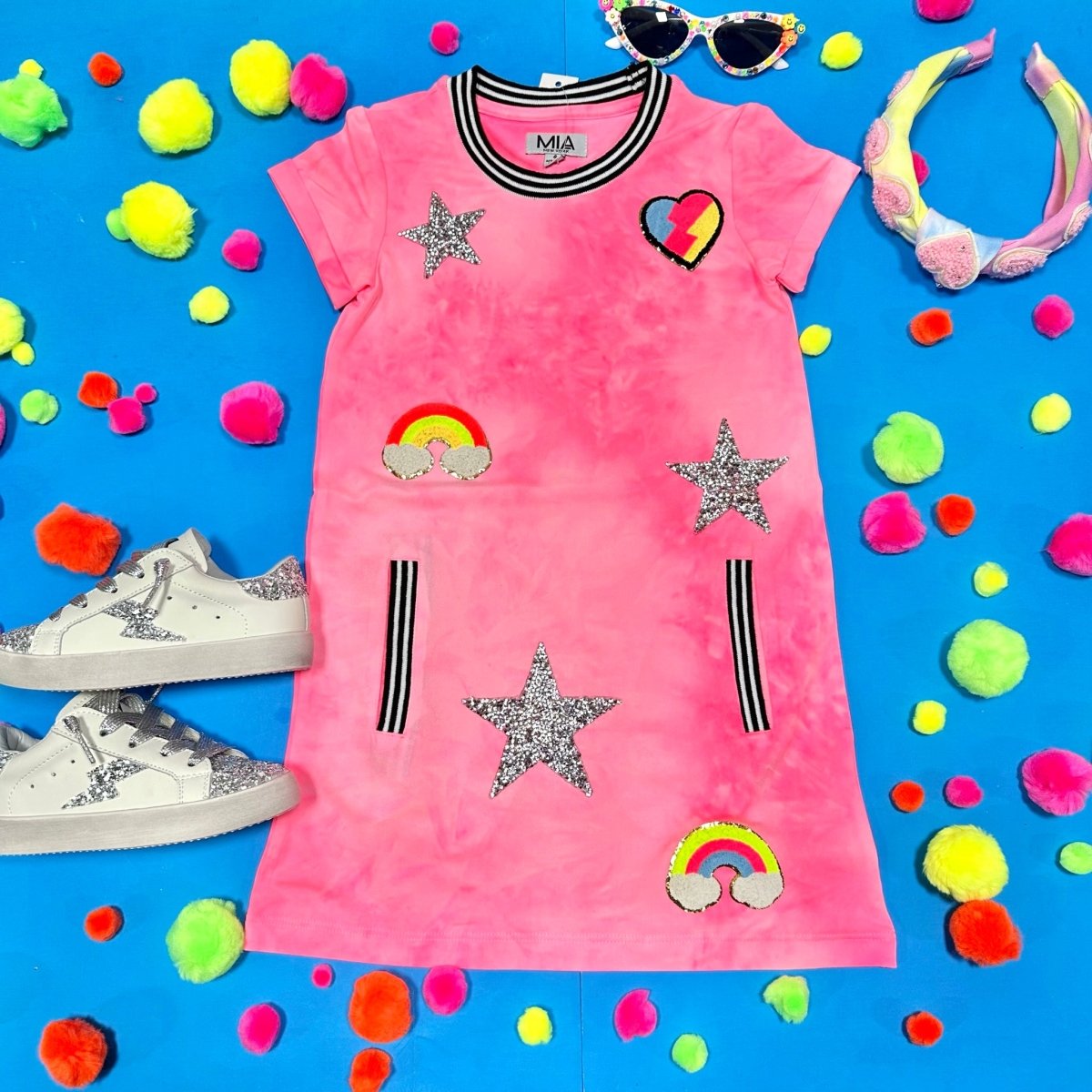 ICON PATCHES NEON DRESS - DRESSES