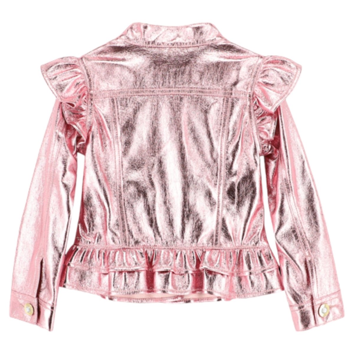 INDIGO METALLIC RUFFLE SHOULDER JACKET (PREORDER) - ANGEL'S FACE