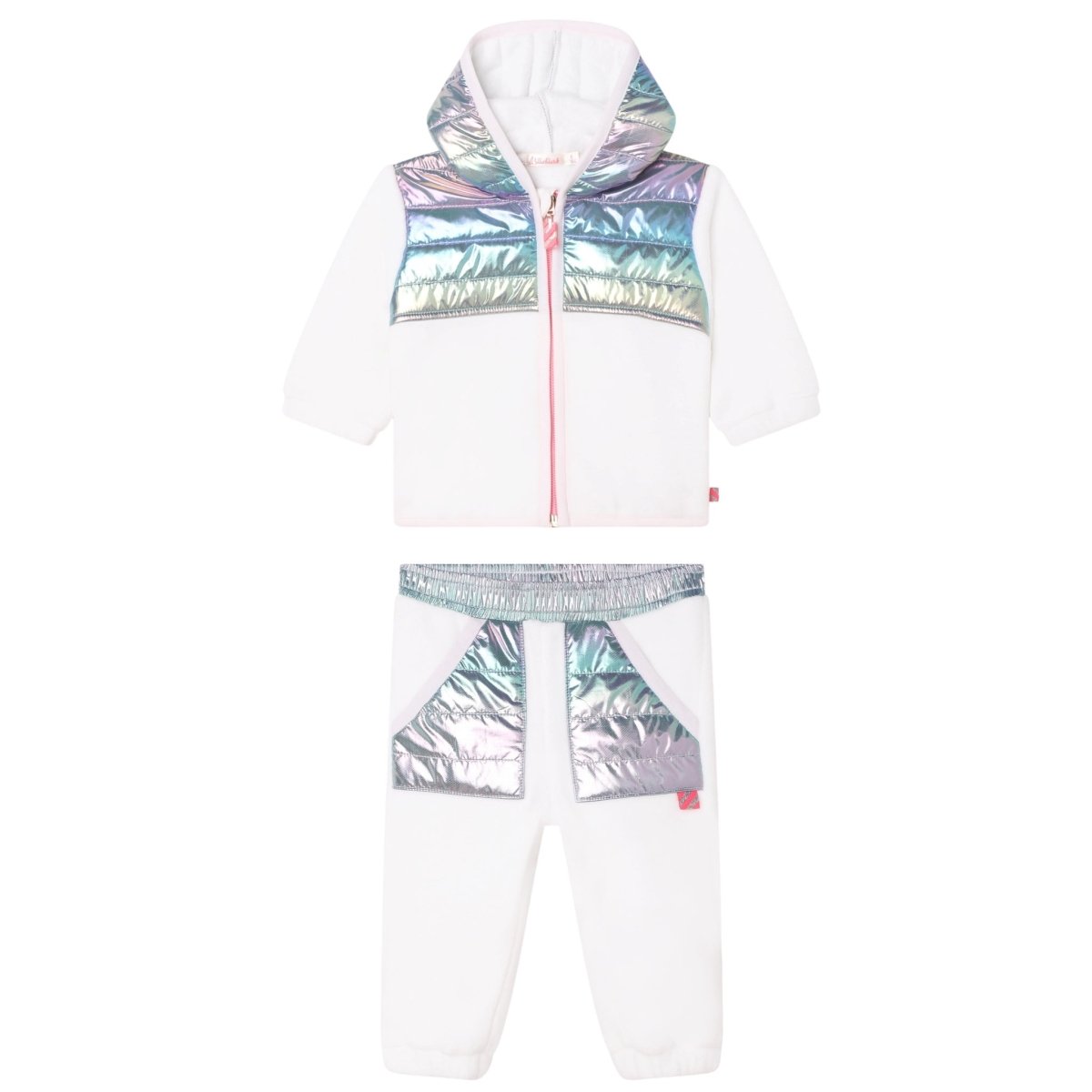 IRIDESCENT FLEECE ZIP HOODIE AND SWEATPANTS SET - BILLIEBLUSH