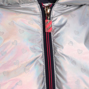 IRIDESCENT MINI HEARTS HOODED PUFFER JACKET - BILLIEBLUSH