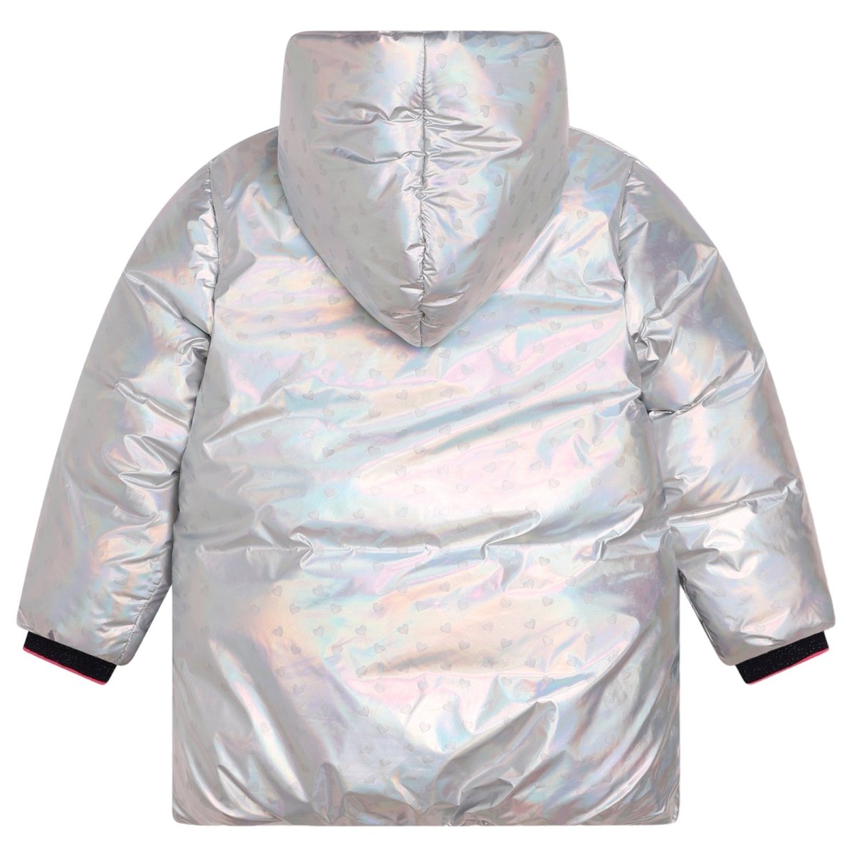 IRIDESCENT MINI HEARTS HOODED PUFFER JACKET - BILLIEBLUSH