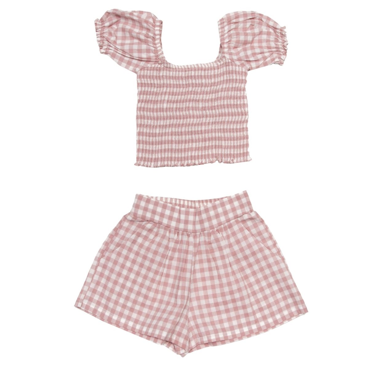 IVY GINGHAM TOP AND SHORTS SET - SET