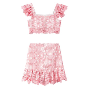 KIERA EMBROIDERED CROP TOP AND SKIRT SET (PREORDER) - MARLO