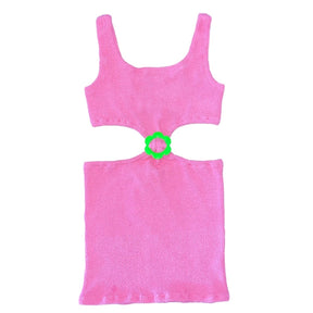 KIM CRINKLED CUTOUT DRESS - MC2 SAINT BARTH KIDS
