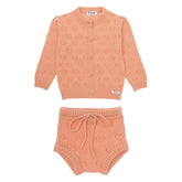 KNITTED HEARTS CARDIGAN AND BLOOMERS SET - SET