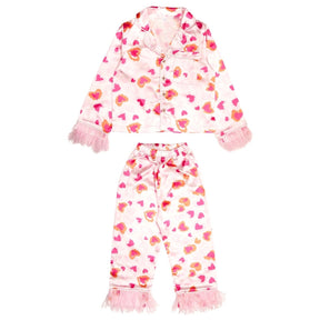 LEV HEART SILK BUTTON DOWN AND PANTS SET (PREORDER) - MINI DREAMERS