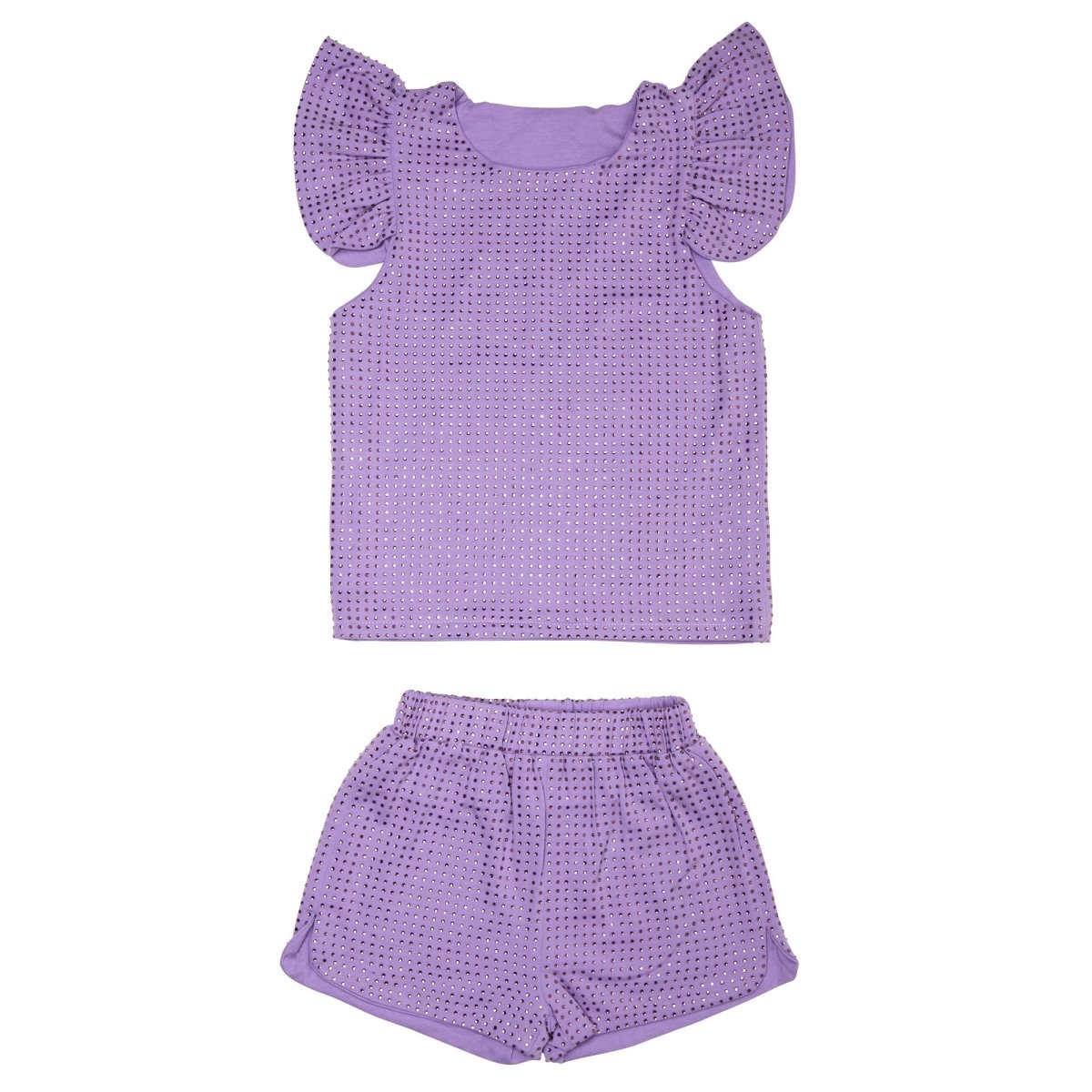 LEXI CRYSTAL RUFFLE TOP AND SHORTS SET (PREORDER) - MINI DREAMERS