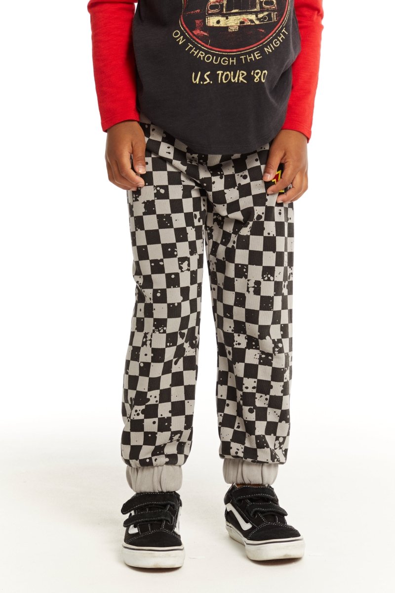 LIGHTNING CHECKERED SWEATPANTS (PREORDER) - CHASER KIDS