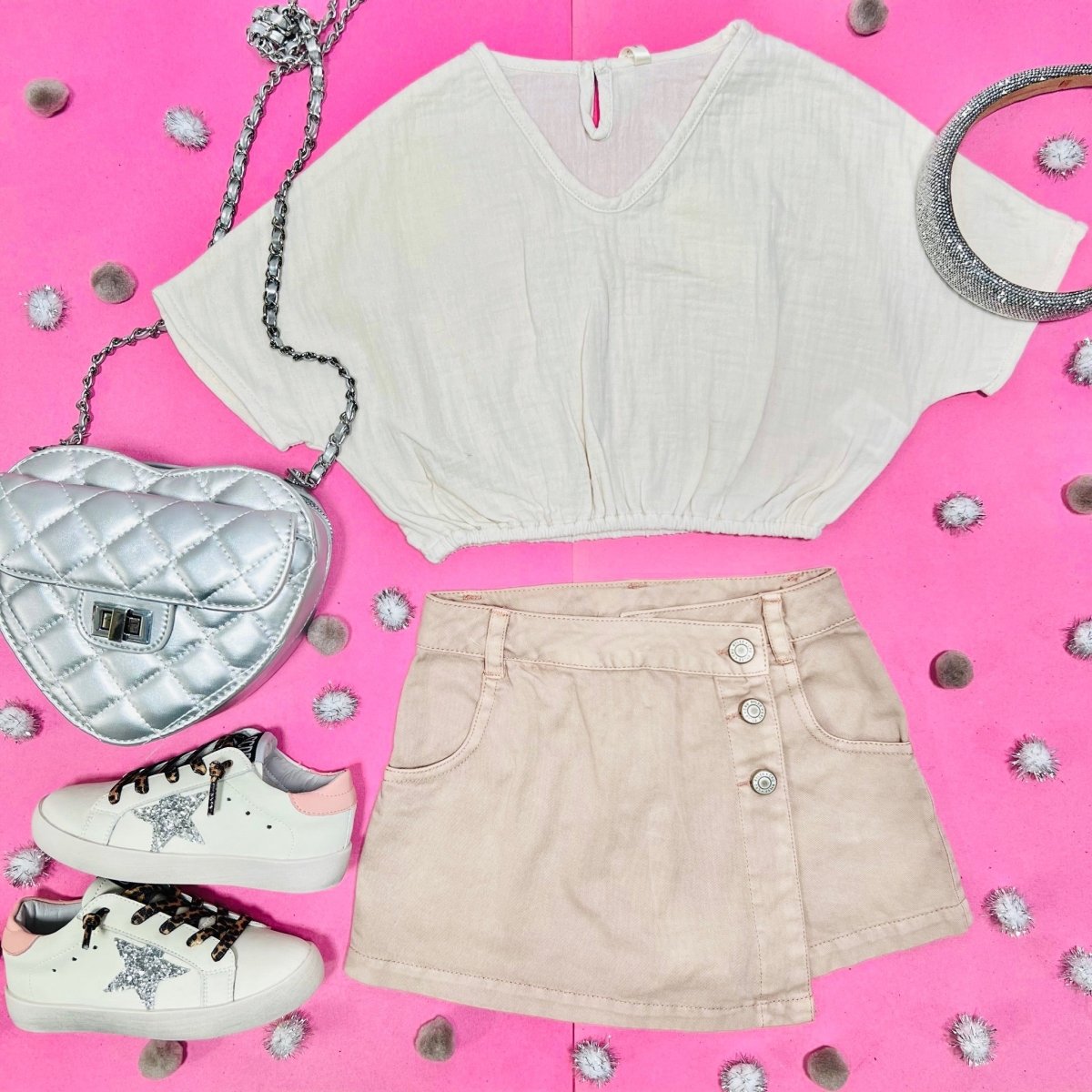 LILY SOLID BLOUSE TOP - SHORT SLEEVE TOPS