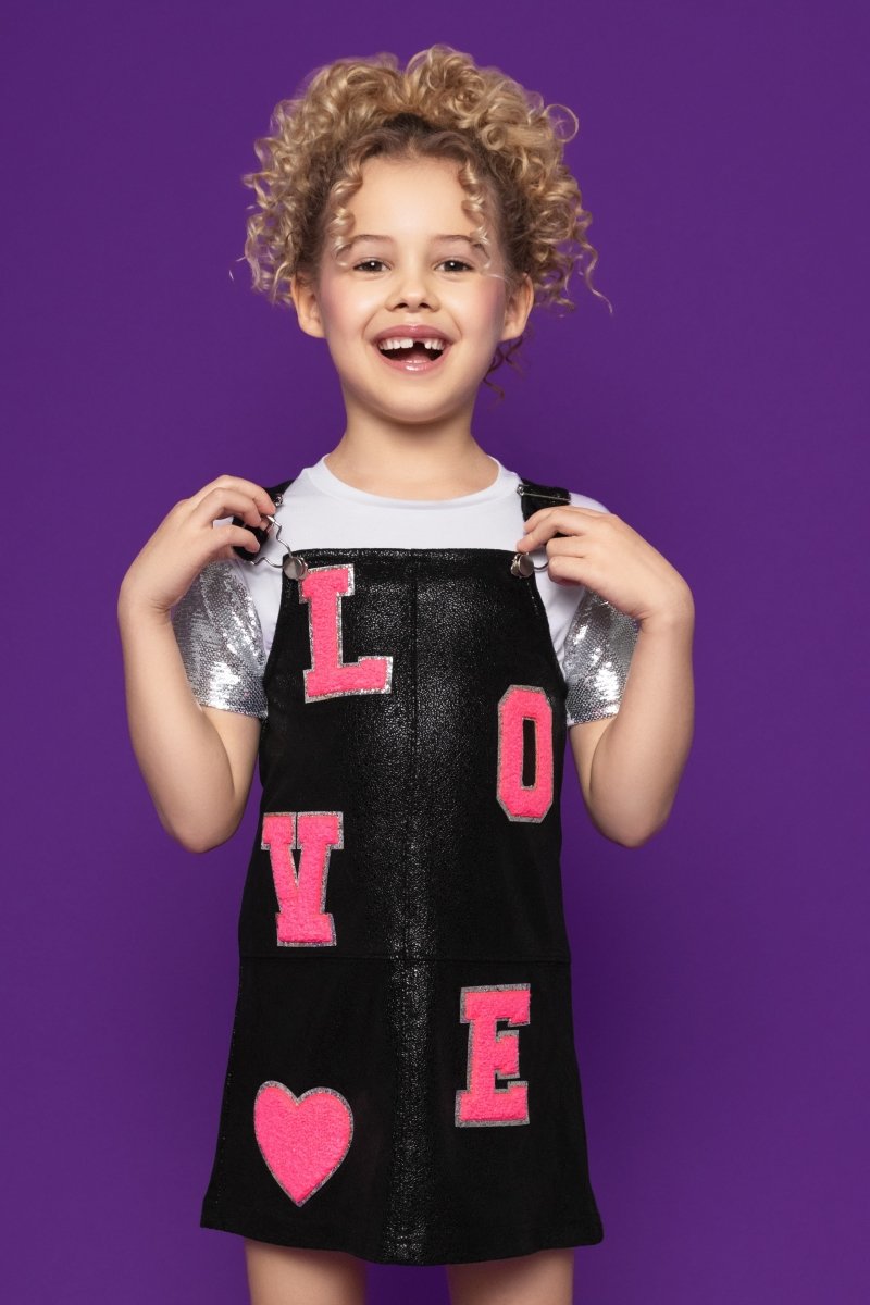LOVE PATCHES OVERALL DRESS (PREORDER) - MIA NEW YORK