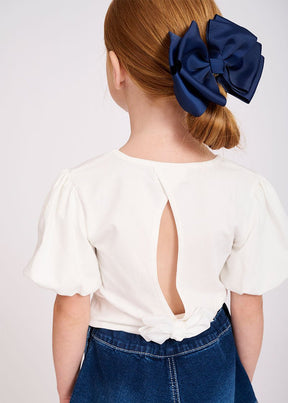 MARINA OPEN BACK PUFF SLEEVE TOP - SHORT SLEEVE TOPS