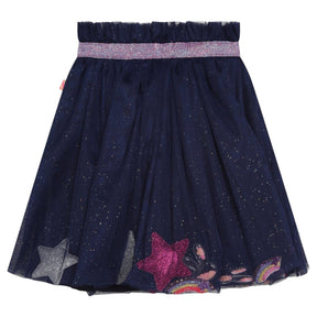 MESH SKIRT W/ MOVING CONFETTI STARS DETAILS - BILLIEBLUSH