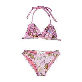 METALLIC BUTTERFLY RUFFLE TWO PIECE BIKINI - LES TOUT PETITS