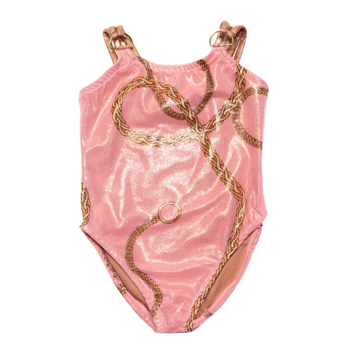 METALLIC SHIMMERY CHAIN ONE PIECE SWIMSUIT - ONE PIECE SWIMSUIT