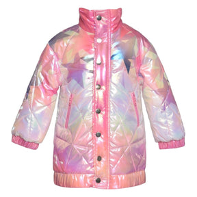 METALLIC STAR PUFFER COAT (PREORDER) - SARA SARA