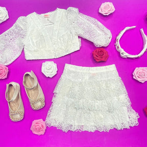 MIA LACE CROP TOP AND SKIRT SET - SET