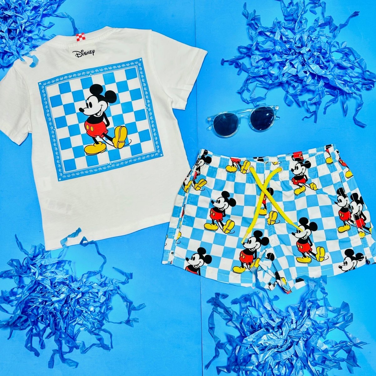 MICKEY CHECKERED SWIM TRUNKS - MC2 SAINT BARTH